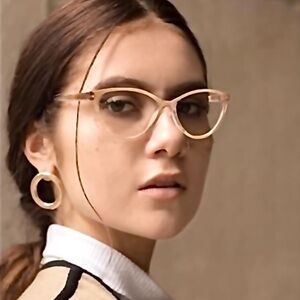 PRZENE Glittery Gold / Brown Blu-Light Blocking Readers Magnifies 4X - Last Pair